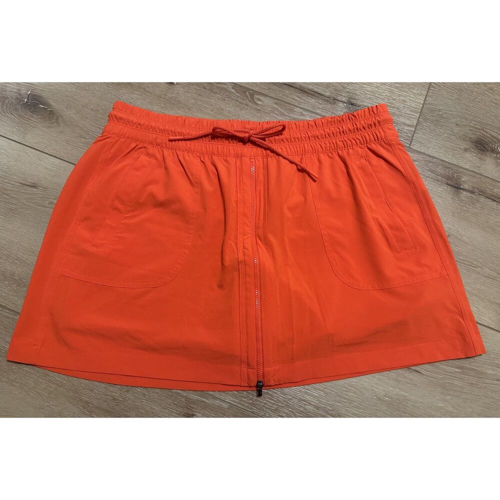 Athleta Expedition Skort Athletic Zip Front Bright Red Orange Size 16 EUC!